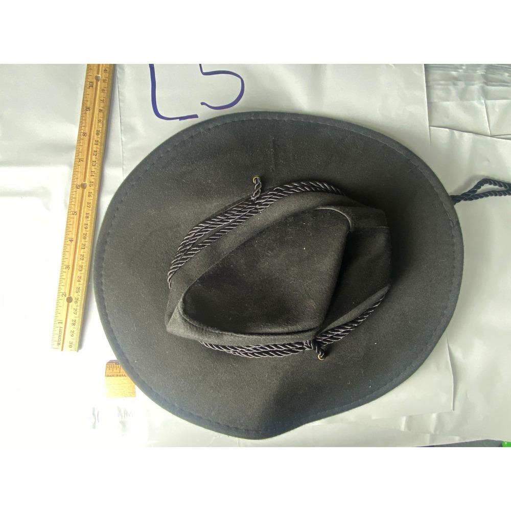 Black Felt Cowboy Hat Western Style Costume Accessory